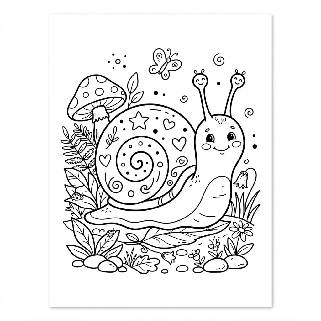 La semaine coquillée de mon petit escargot - Coloriage 1