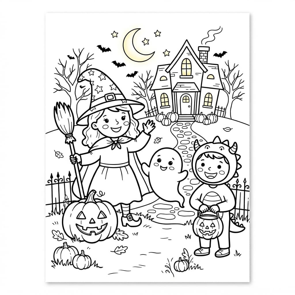 La semaine des petites citrouilles - Coloriage 1