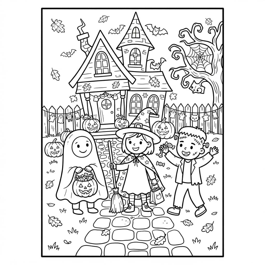 Halloween en folie : Une semaine d'émerveillement et d'apprentissage - Coloriage 1