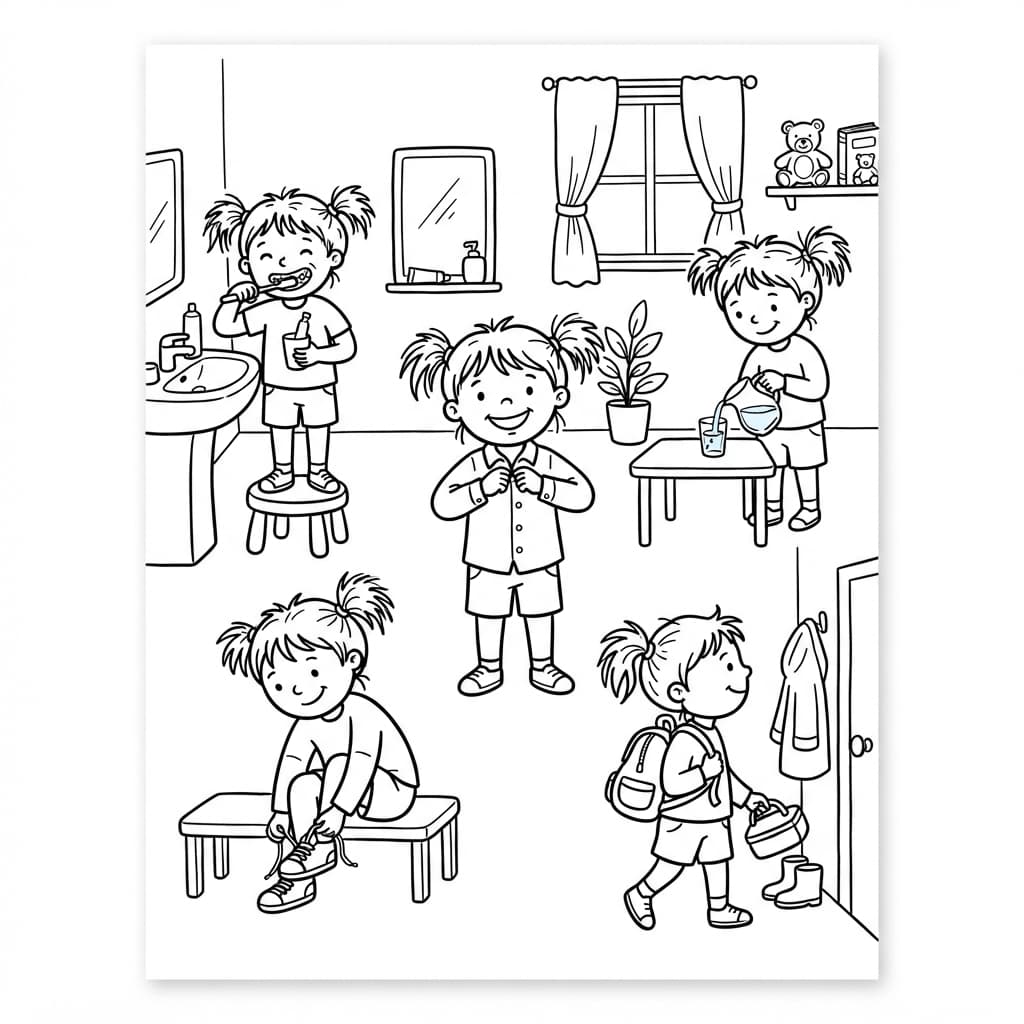 Semaine de l'autonomie : Je fais tout seul comme un grand ! - Coloriage 1