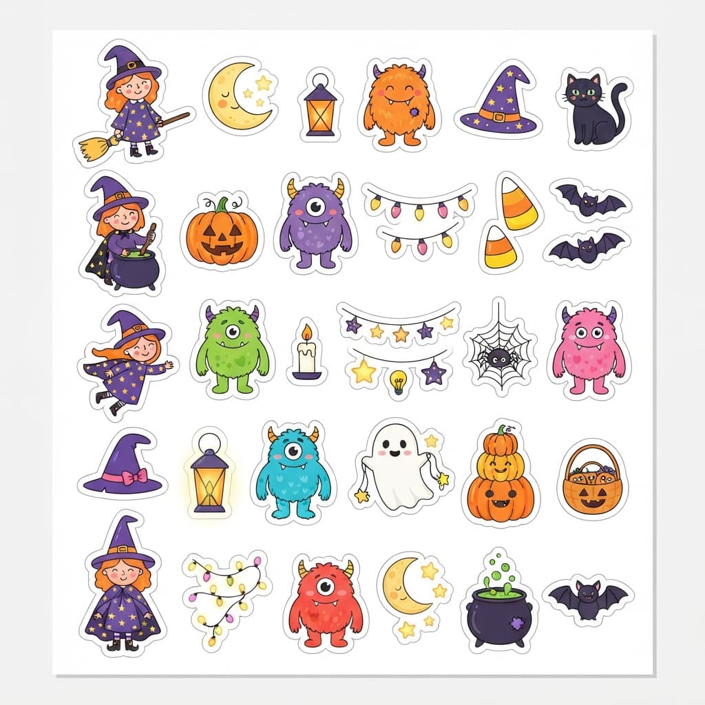 La Semaine douce et lumineuse des gentilles sorcières et des monstres rigolos - Sticker 1