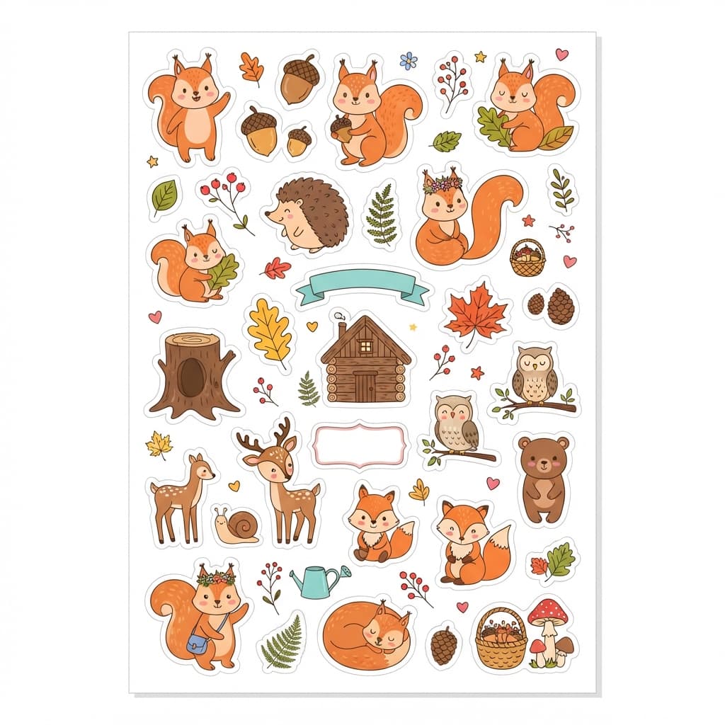 Mon petit écureuil des bois : Une semaine d'éveil et de découverte - Sticker 1