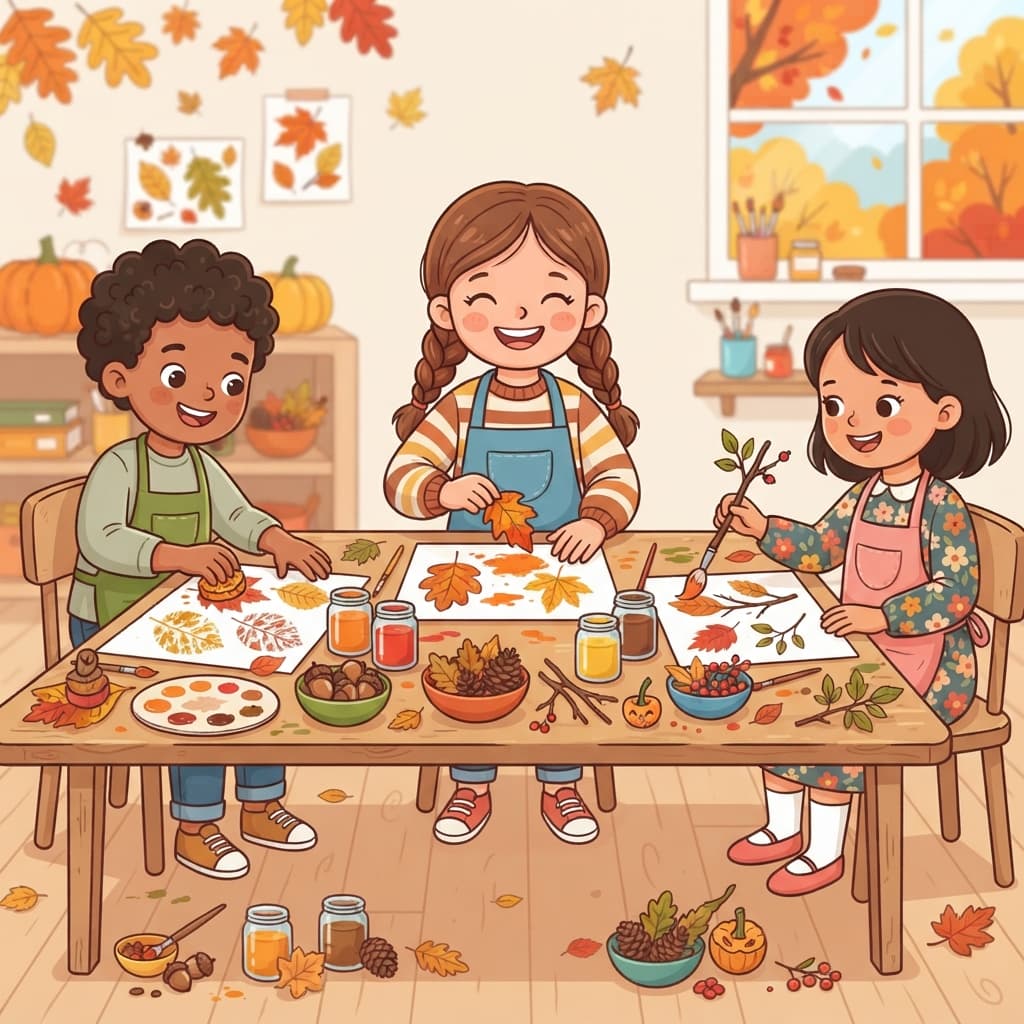 L'automne au bout des doigts : Peinture avec la nature